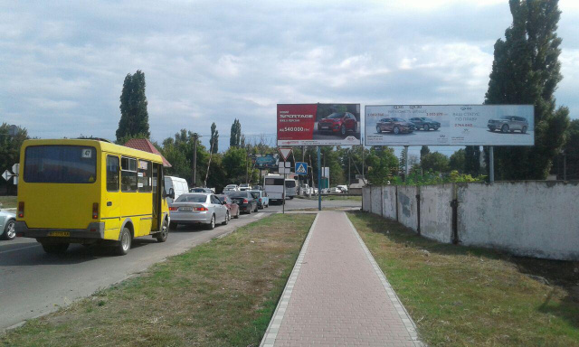 Щит 6x3,  Паровозна вул.- Бериславське шосе (переїзд)/лівий